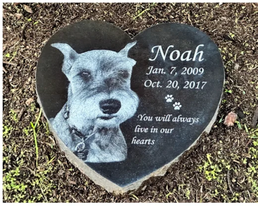 Custom heart-shaped pet memorial stone product photo